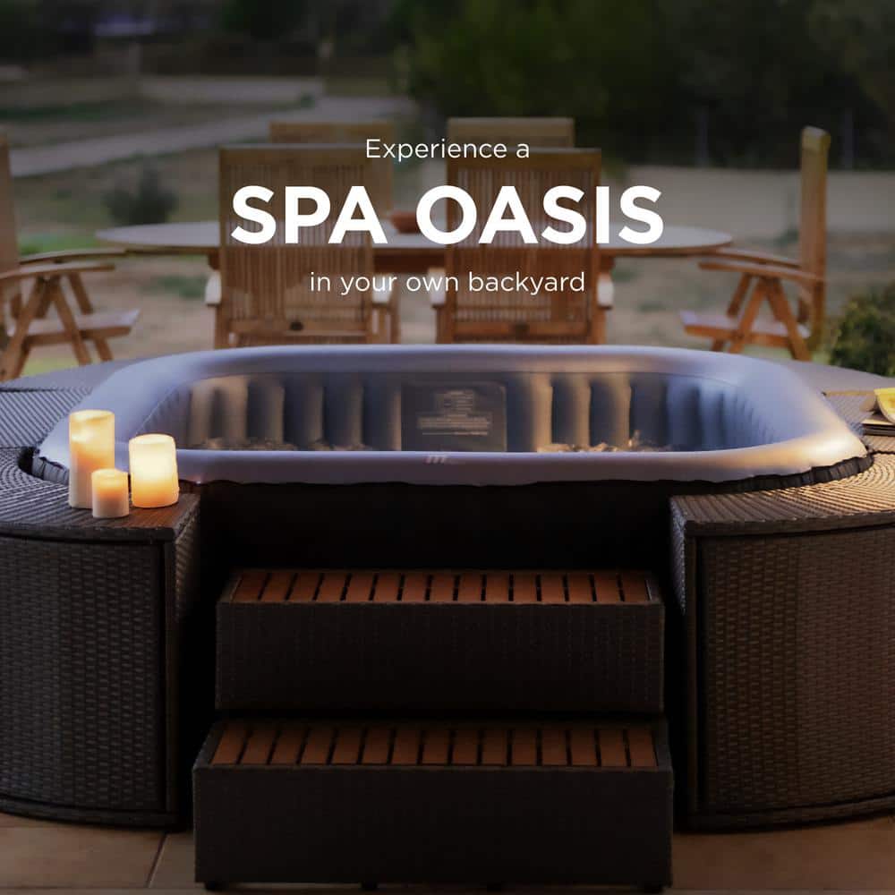Tekapo Square Blue and Black Inflatable Hot Tub Spa