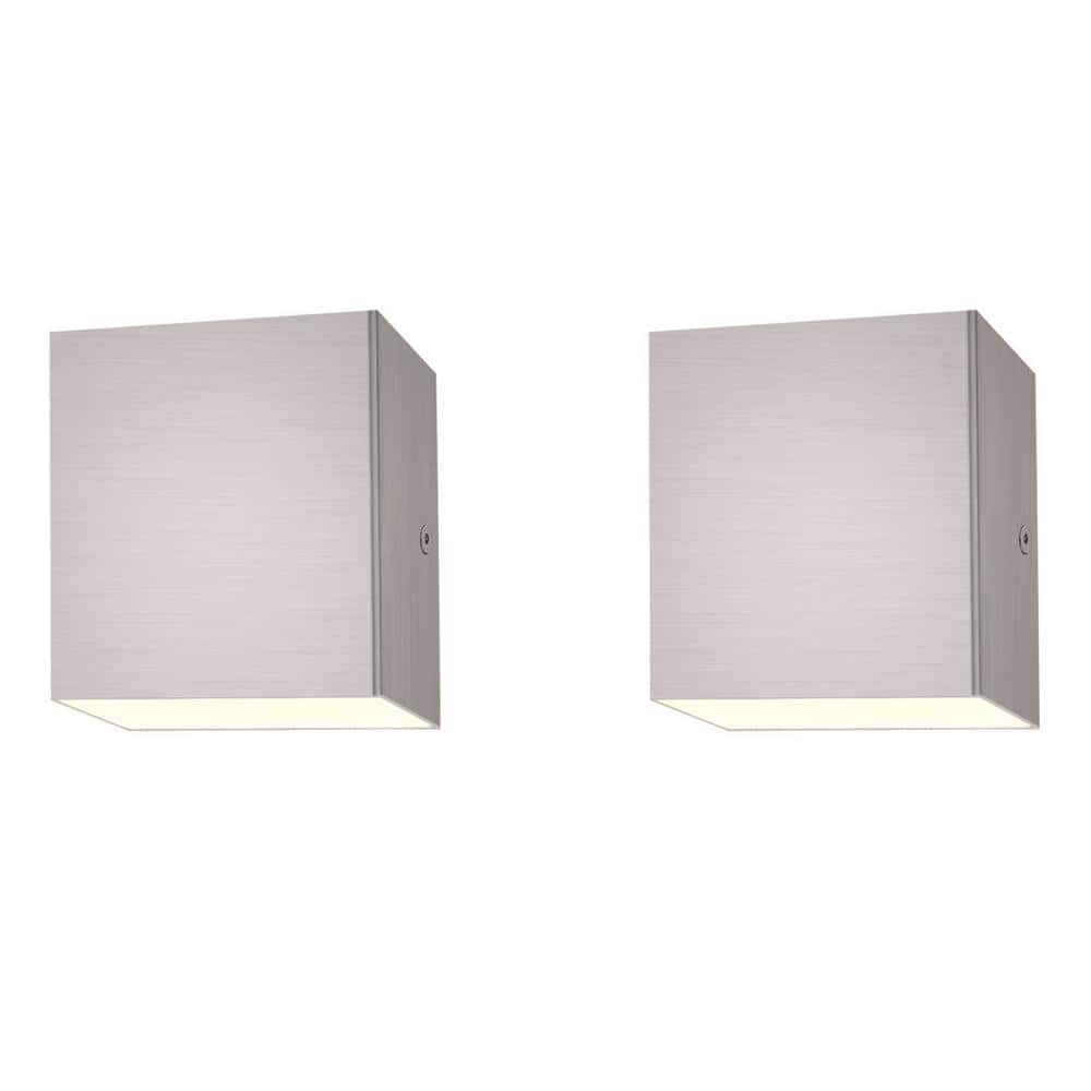 4.72 in. Brushed Nickel Outdoor LED Up Down Wall Sconce Light 5CCT 2700K-5000K 15-Watt ETL IP65 Waterproof (2-Pack) price history on PriceWatchPro