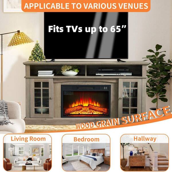 ToolCat 58 in. Freestanding Electric Fireplace TV Stant