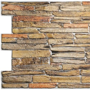 3D Falkirk Retro III 39 in. x 20 in. Copper Faux Stone PVC Decorative Wall Paneling (5-Pack)