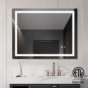 Classic 36 in. W x 28 in. H Large Rectangular Frameless Anti-Fog LED Light Wall Bathroom Vanity Mirror Front Light