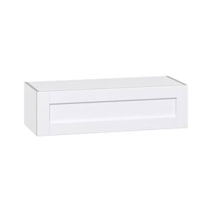 Mancos Bright White Shaker Assembled Wall Bridge Cab with Lift Up (36 in. W X 10 in. H X 14 in. D)