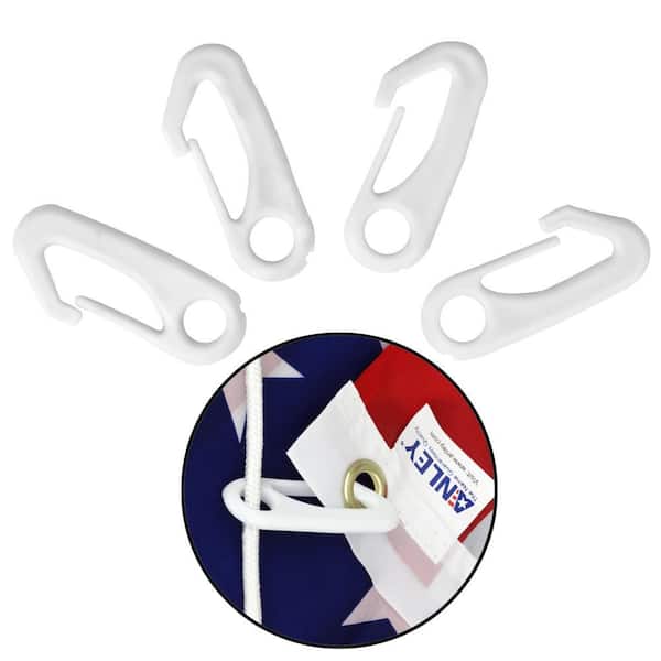 Heavy-Duty Flagpole Snap Hook Clips-Flag Pole Attachment Accessory-Attach Flag Grommets to Halyard Rope (4-Piece)