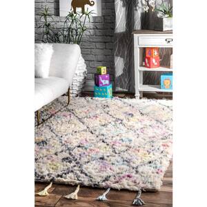 Annice Moroccan Modern Shag Off White 5 ft. x 7 ft. Area Rug