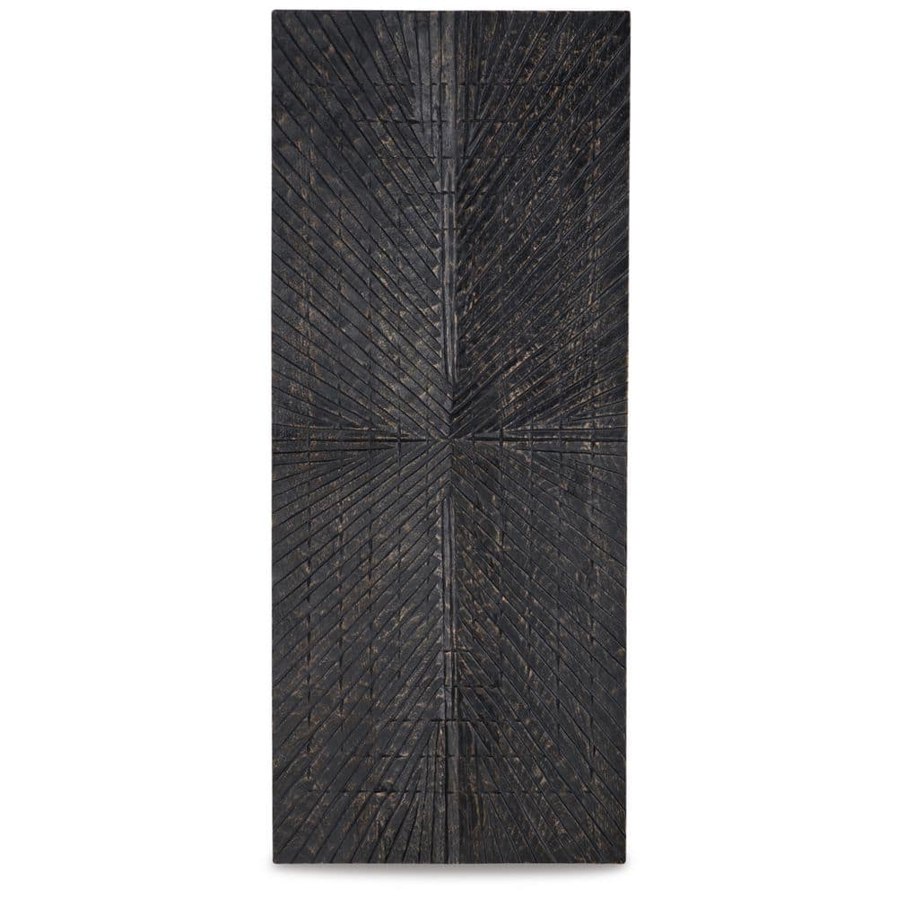 Antique Black Sunburst Wood Wall Decor, 20 x 48 Inch