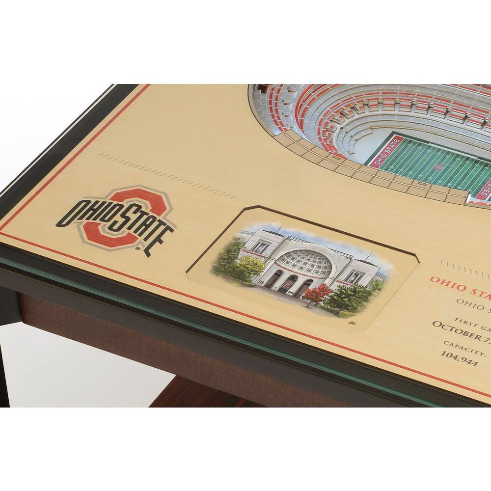NCAA Ohio State Buckeyes 23 in. x 22 in. 25-Layer StadiumViews Lighted End Table - thumbnail 2