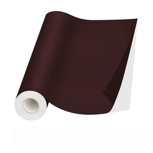 17 in. x 79 in. Dark Brown Self Adhesive Leather Repair Patch for Couches, Furniture, Car Seats, Cabinets and Wall