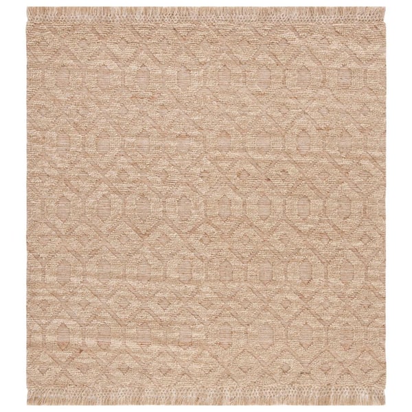SAFAVIEH Natural Fiber Beige 6 ft. x 6 ft. Hexagonal Monochrome Square Area Rug