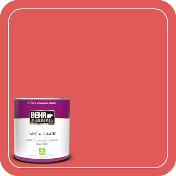 BEHR PREMIUM PLUS 1 qt. #150B-6 Firecracker Eggshell Enamel Low Odor Interior Paint & Primer