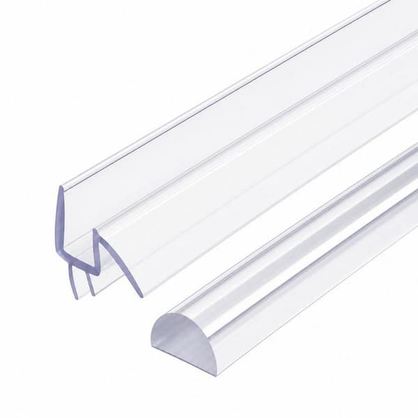 2-Pack 36 in. L Frameless Shower Door Seal for 3/8 in. Glass, Glass Shower Door Seal Strip, Leak Stop and Water Barrier