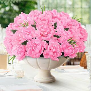Stelo Di Peonia Artificiale In Seta – 2 Teste, 90 Cm, Colore Mauve, Per Decorazioni Matrimoniali E Composizioni