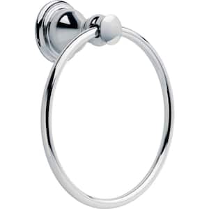 Aubrey Wall Mount Round Closed Towel Ring Bath Hardware Accessory in Polished Chrome