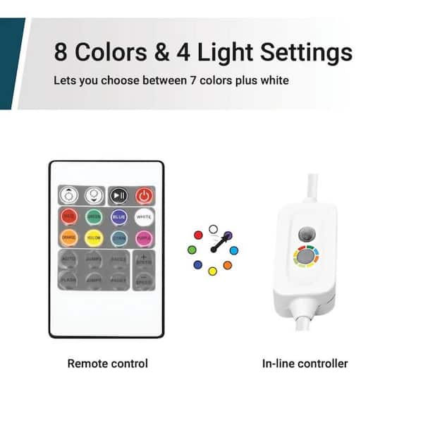 16 in. LED Flat Rope Light, Color Changing RGB, Linkable, Indoor/Outdoor (1-Pack)