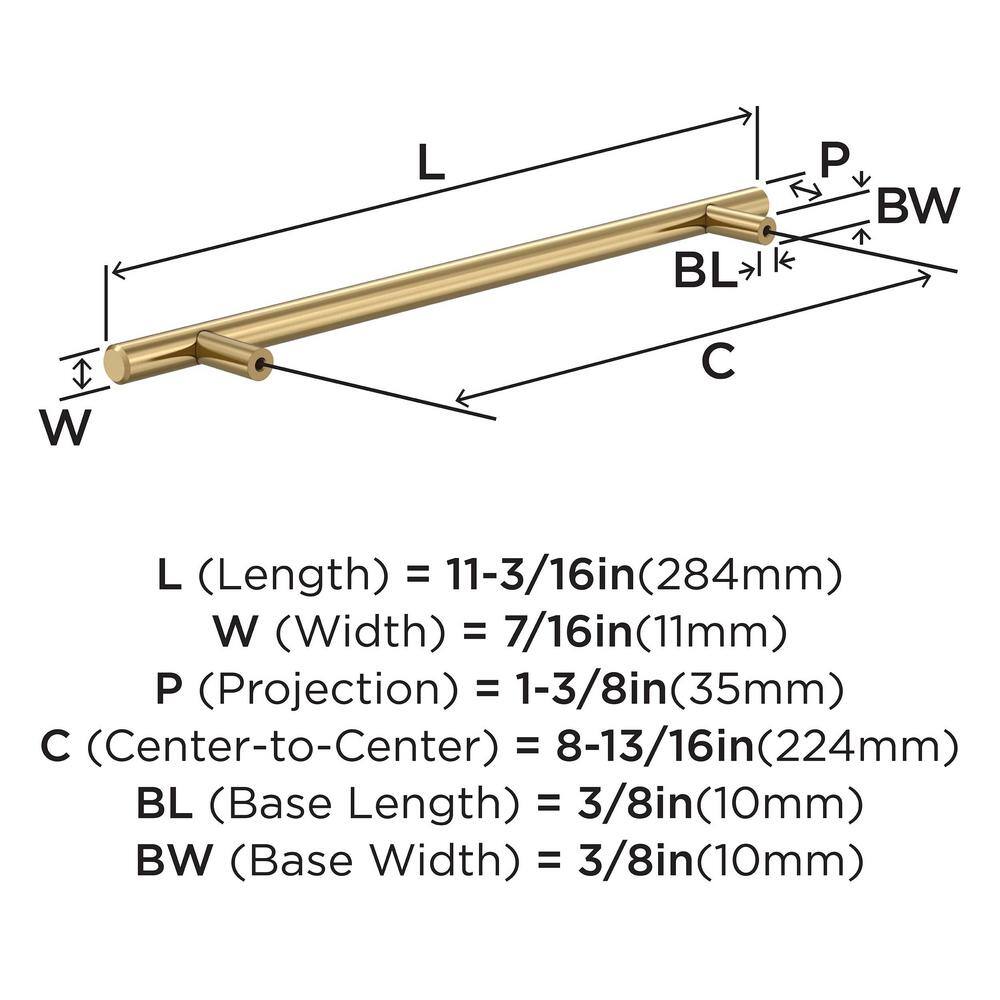 Champagne Bronze 8-13/16 inch Modern Bar Cabinet Pull