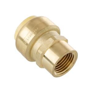 3/4 in. Push-Fit x 1/2 in. NPT Female Pipe Thread Brass Coupling (2-Pack)
