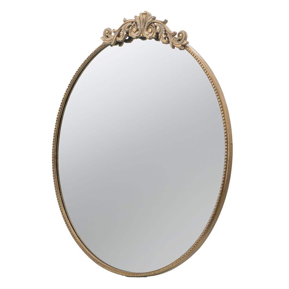 Dia Round Gold Baroque Wall Mirror