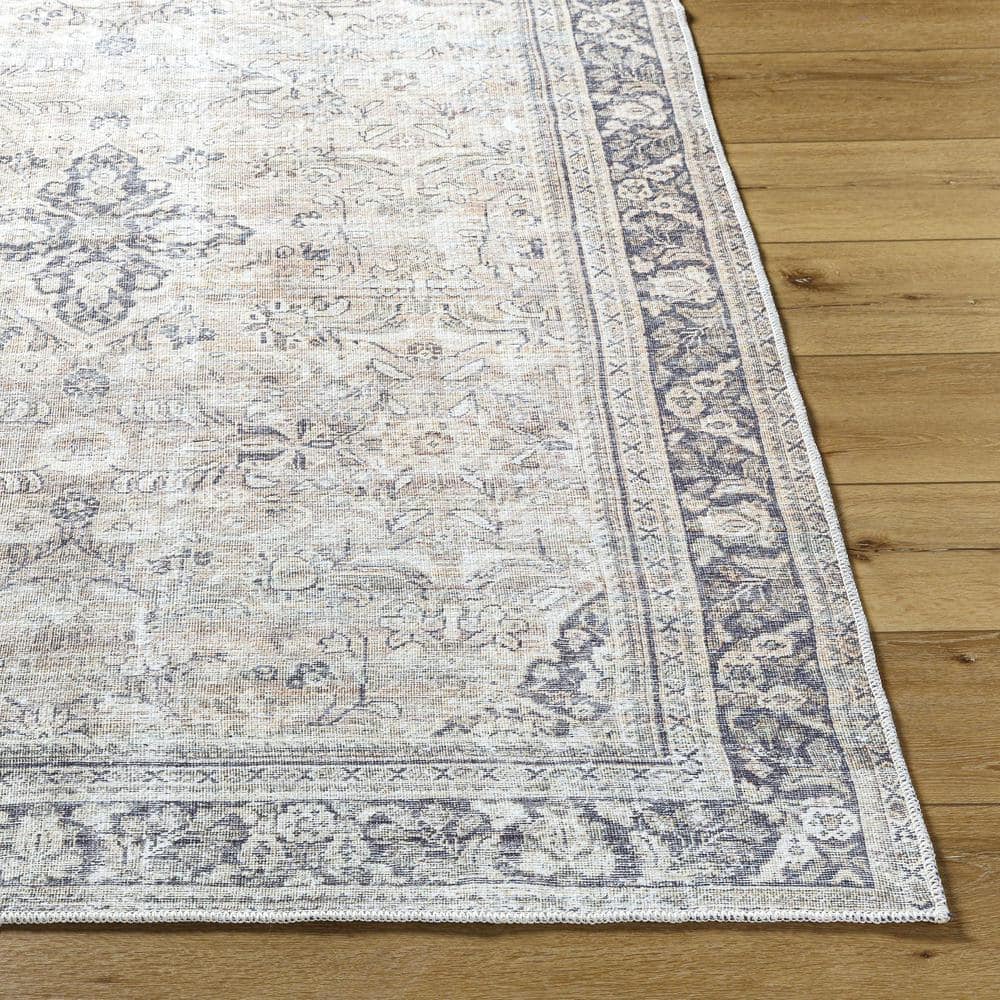 Becki Owens Light Gray Synthetic Washable Rectangular Area Rug