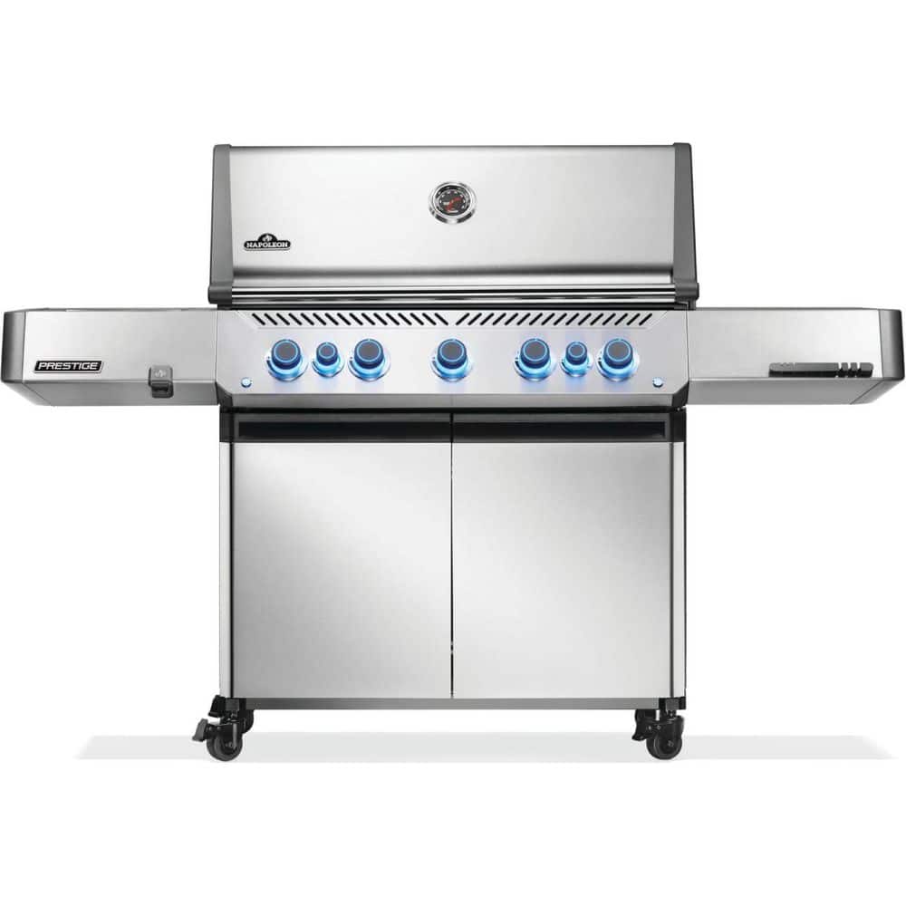 Prestige 665 Propane Gas Grill with Infrared Side and Rear Burner in Stainless Steel
