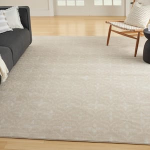 Essentials Ivory Beige 6 ft. x 9 ft. Moroccan Contemporary Area Rug