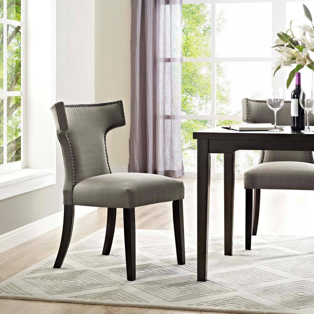 Taupe Brown Parsons High-Back Upholstered Side Chair