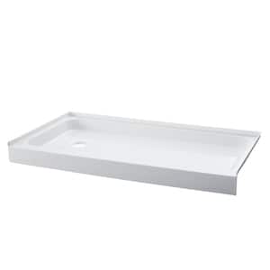 Voltaire 36 in. x 60 in. Acrylic, Single-Threshold, Left-Hand Drain, Shower Base in White