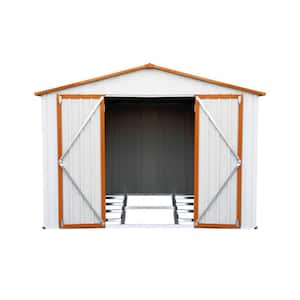 8.32 ft. W x 6.23 ft. D Gray Metal Storage Shed with Double Door and Lockable Doors (51.84 sq. ft.)