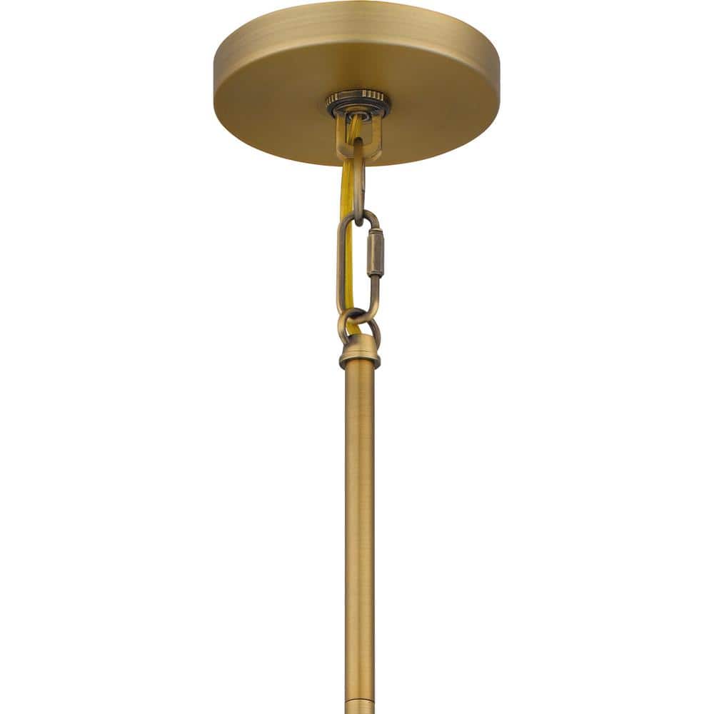 Alwyn Mini Aged Brass and Glass Pendant Light