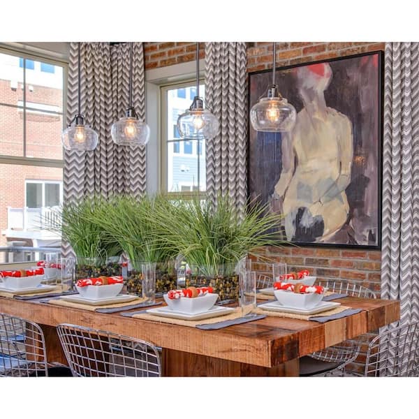 Urban Renewal 8 in. W. 1-Light Rustic Iron Mini Pendant