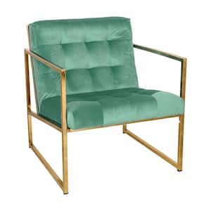 Lexington Turquoise Velvet Arm Chair