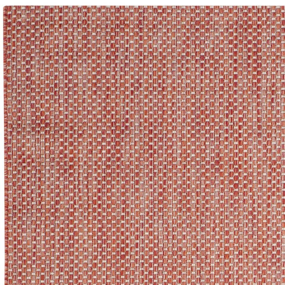 Red/Beige Synthetic Easy-Care Rectangular Area Rug, 6'7" X 9'6"