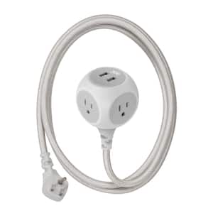 3-Outlet with 2-2.4 Amp USB and 6 ft. Braided Cord