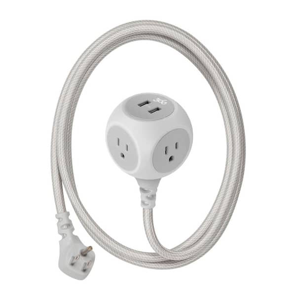 Habitat 3-Outlet with 2-2.4 Amp USB and 6 ft. Braided Cord