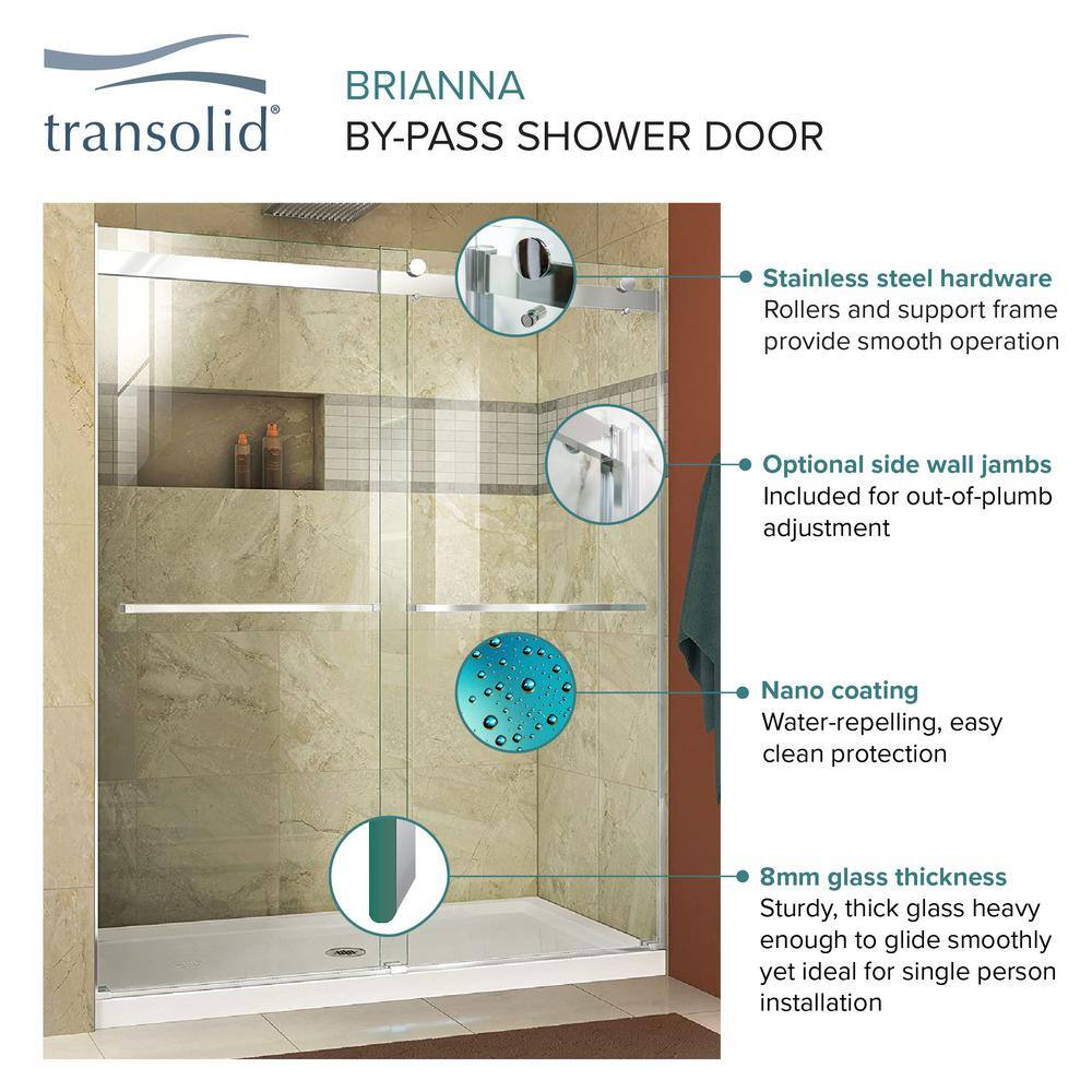 Matte Black 60" x 62" Frameless Sliding Shower Door with Frosted Glass