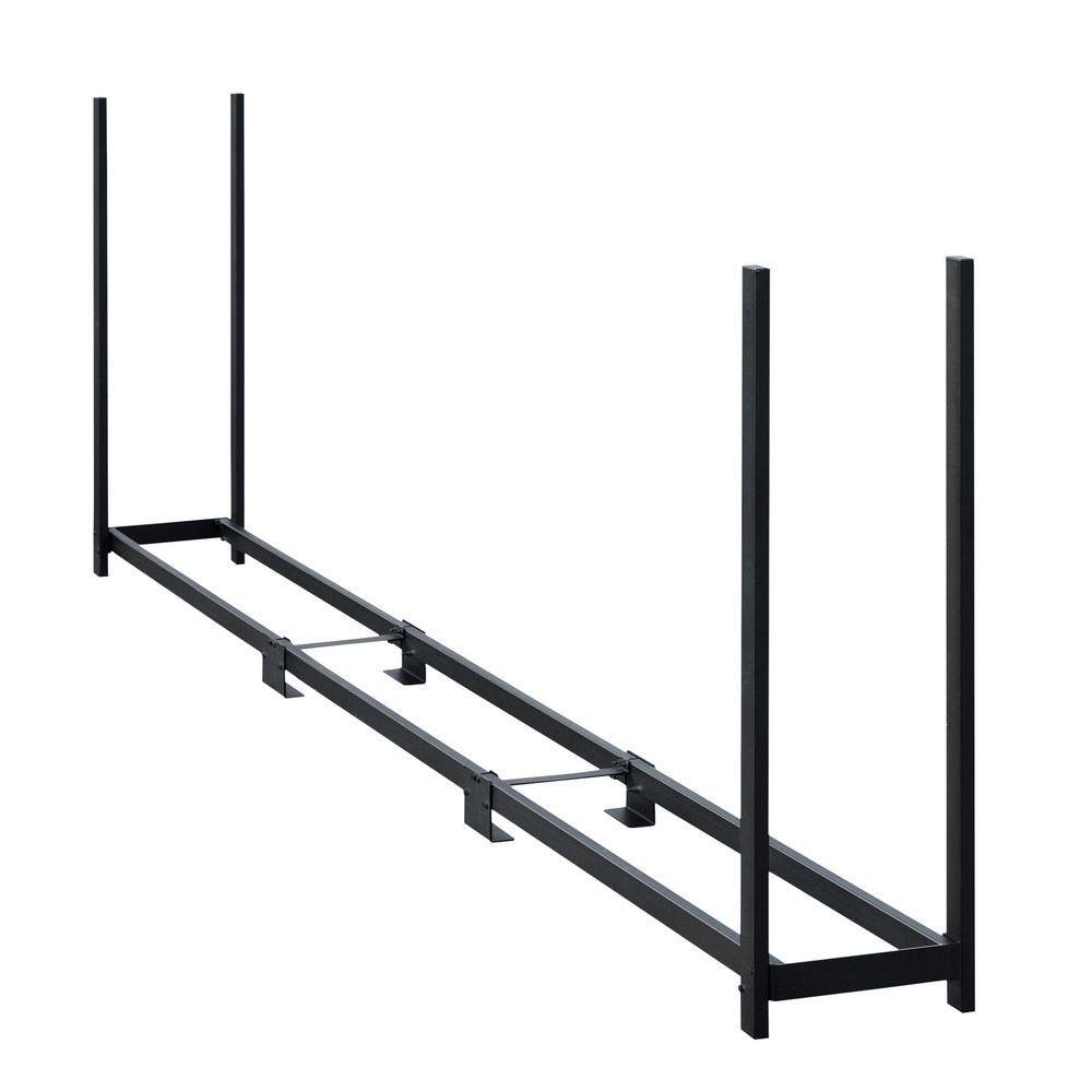 Ultra-Duty Black Steel 12 ft Firewood Log Rack