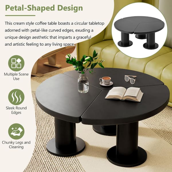 Black chunky coffee table discount