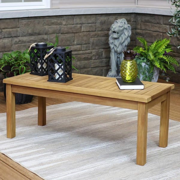 Sunnydaze 45 in. Teak Wooden Stain Finish Outdoor Patio