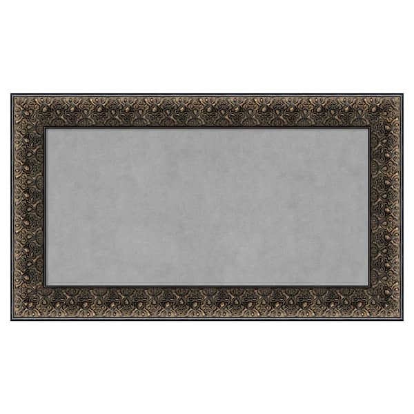Amanti Art Intaglio Embossed Black 29 in. x 17 in Framed Magnetic Board