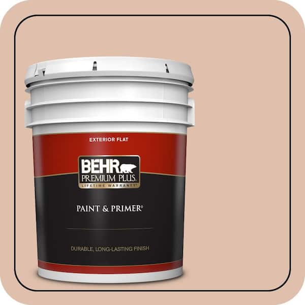 BEHR PREMIUM PLUS 5 gal. #S200-2 Cinnamon Tea Flat Exterior Paint & Primer