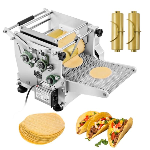 Electric Tortilla Maker, Automatic Machine w/ Non-Stick Coating and Two Molds(4 in. + 6 in.), Electric Chapatti Machine