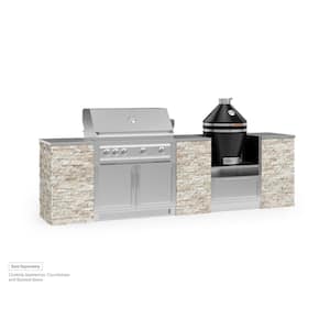 Outdoor Kitchen Signature Series 4-Piece Stainless Steel Cabinet Set with Kamado and 40 in. Grill Cabinet