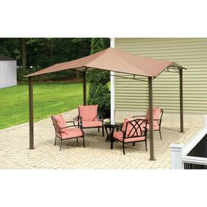 12 ft. D x 12 ft. W Sequoia High-Quality Steel Gazebo in Bronze with UV-Protected Cover and Unique Vented Roof