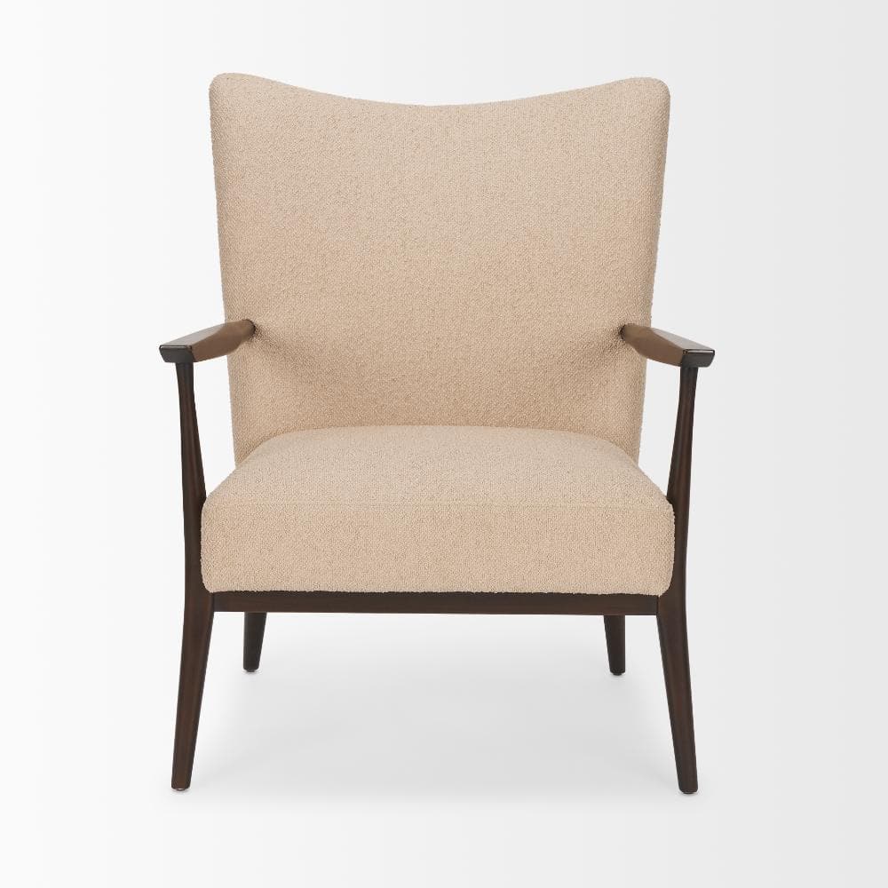 Front view of Mercana Argent Beige Boucle Accent Chair