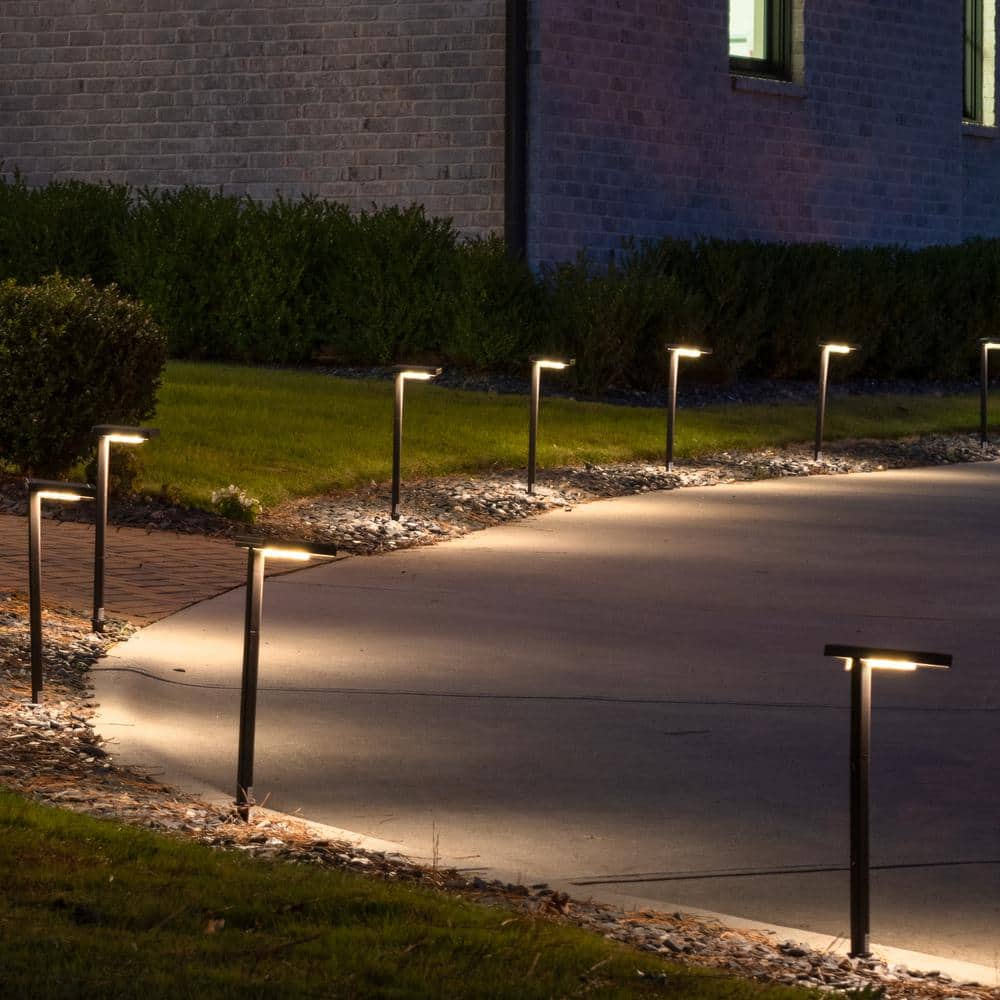 Black Cast Aluminum LED Solar Pathway Light, 26.75 Inch