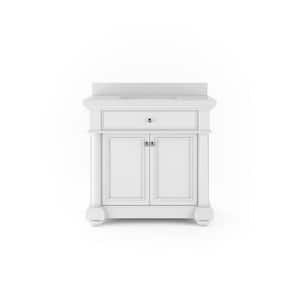 McGinnis 36 in. W x 20 in. D Bath Vanity in White with Quartz Stone Vanity Top in White with White Basin