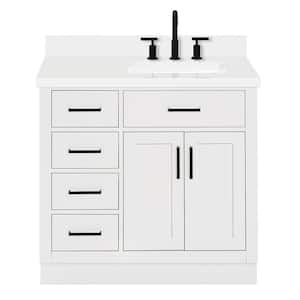 Hassch 36 Bathroom Vanity with Sink, Wood Storage Cabinet with Drawers,  Brown