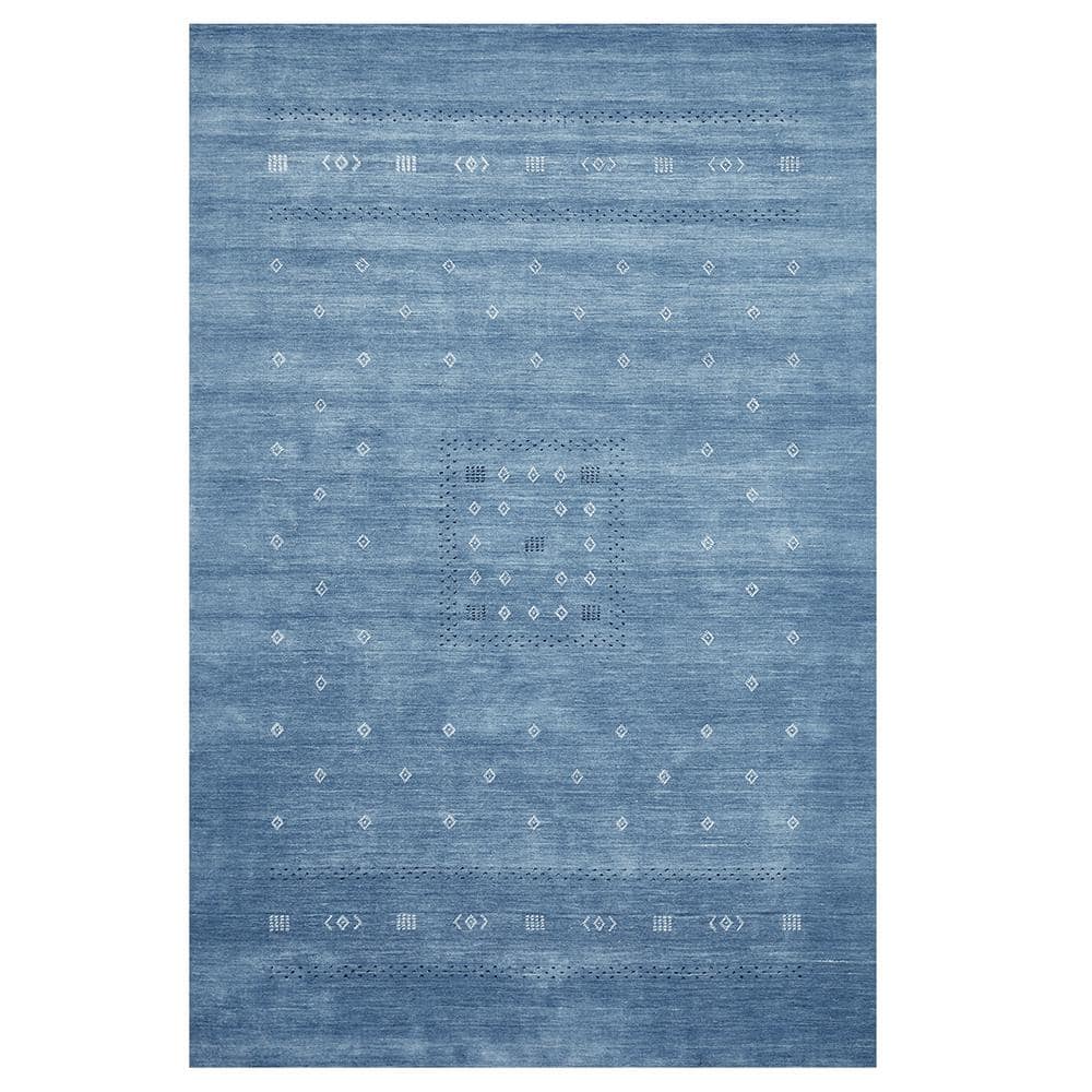 Sapphire Geometric Hand-Loomed Wool Area Rug 8' x 10'