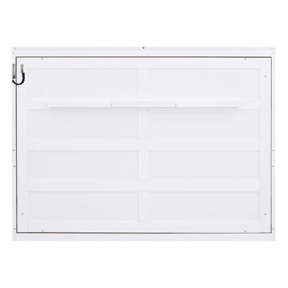 White Plywood Frame Full Murphy Bed with Cabinet Storage and Flexible Slat Support durable construction price history on PriceWatchPro