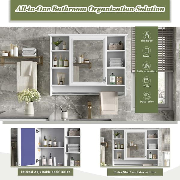 XUJMK 36 in. W x 7 in. D x 29 in. H Bathroom Storage Wall Cabinet