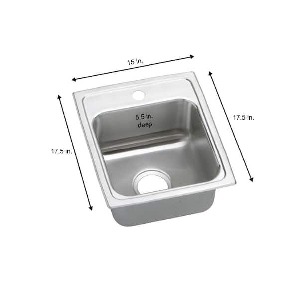 Lustertone 15 in. Drop-in Single Bowl 18-Gauge Stainless Steel Kitchen ADA Sink Only