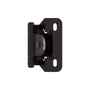 Oil-Rubbed Bronze 1/4 in. Overlay Single Demountable, Partial Wrap Cabinet Hinge (2-Pack)